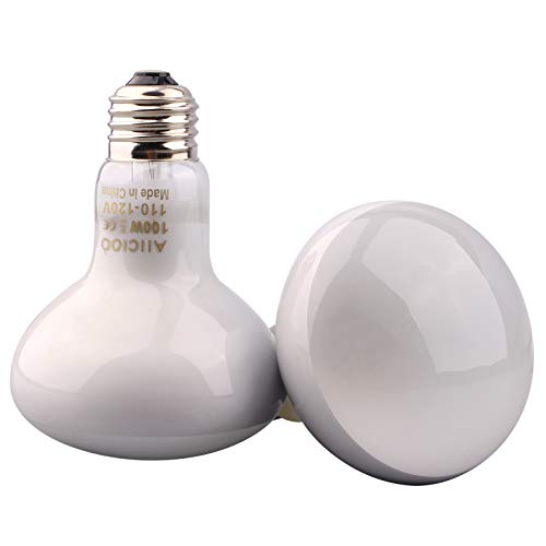 Aiicioo Reptile Basking Light Bulb - 100W Reptile Heat Lamp Basking Bulb Incandescent Light Bulb for Bearded Dragon Turtle Hermit Crab Gecko Lizard Daylight 4 Pack