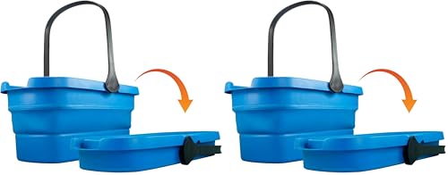 Unger Professional 3-Gallon Collapsible Bucket, Portable Household Cleaning Supplies, Small Washing Buckets with Handles, Essential Water Container and Storage Organizer Tool (Pack of 2) - size: 3-Gallon Bucket (Pack of 2)