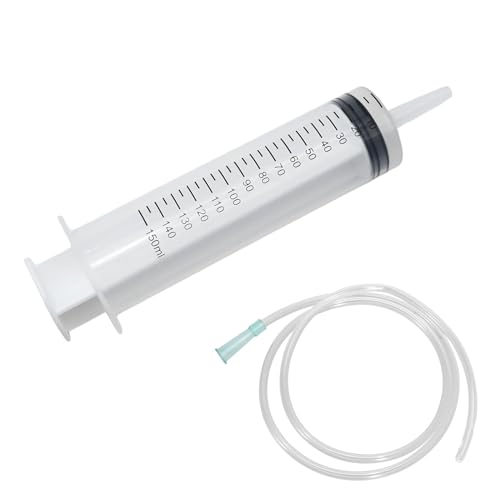 Hoypeyfiy 150ml Large Syringe ,Plastic Syringe with 40 Inches Plastic Tubing for Scientific Labs,Liquid,Plant Irrigation,Perfumes,Inks,Feeding Pets