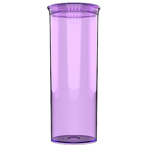 60 Dram CR Plastic Packaging Pop Top Containers - Child Resistant Travel Holder Vial Bottles - 75 qty (Translucent Purple) - color: Translucent Purple