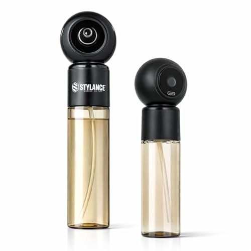 Electric Barber Spray Bottle – Professional Rechargeable Fine Mist Sprayer for Hair Stylists, Salon & Barber Shop, Continuous Nano Atomizer, Matte Black Refillable Design- 120ML