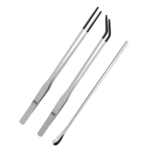 Reptiles Feeding Tongs Clamp Long Nonslip Coated Stainless Steel for Safe Pet Food Handling Pet Feeding Spoon - color: Feeding spoon primary color