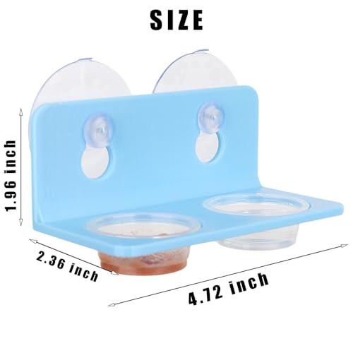 Crested Gecko Feeding Ledge with 10PCS Gecko Food Water Dish - color: Blue