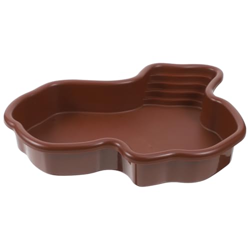 Large Tortoise Bathing Pool and Reptile Feeding Dish, Sturdy Turtle Habitat Water Bowl for Terrarium, Non-Drain Soaking Tub Suitable for Turtles and Amphibians