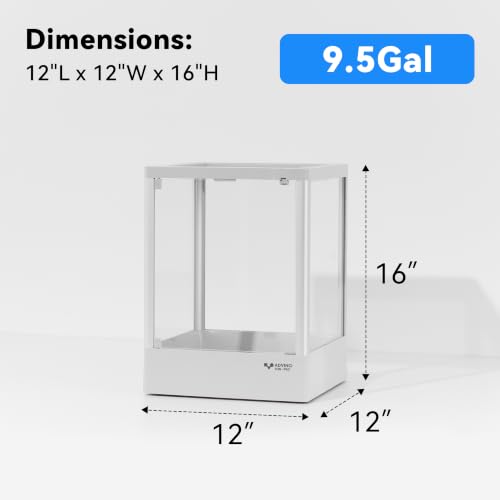 Reptile Terrarium 12"x12"x16" 9.5 Gallon,Aluminum Frame,Full Glass Tank Enclosure for Small Reptiles, Geckos, Frogs, Lizards, Snakes, Spiders, Turtles, Vertical Rainforest Habitat - size: 12x12x16"