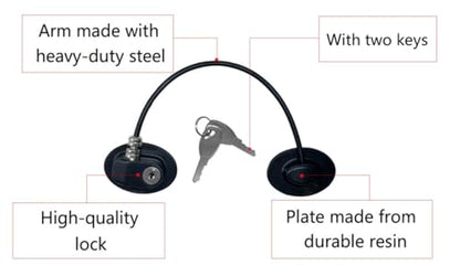 2 Pack Refrigerator Door Locks with 4 Keys, File Drawer Lock, Freezer Door Lock and Child Safety Cabinet Locks by REZIPO Black