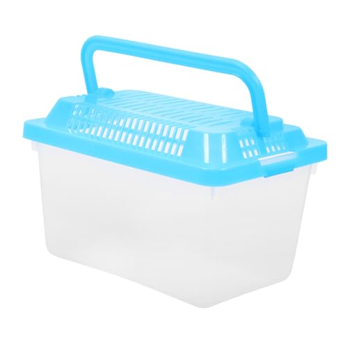 Portable Fish Tank 5.1X3.5X5.1 Inch - Handheld Aquarium Transparent Turtle Box - Plastic Pet Hamster Carrier Travel Reptile Terrarium Random Color