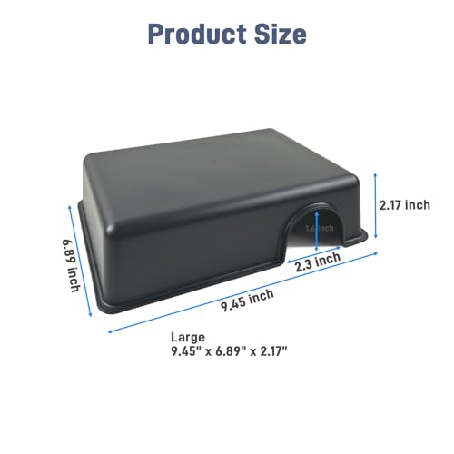 Durable Reptile Hide Box, Ball Python Hide, Leopard Gecko Hide, Bearded Dragon Hide, Easy to Clean Reptile Hides Cave for Tank, Snake Hide Enclosure (9.45" x 6.89" x 2.17" Large) - size: Large