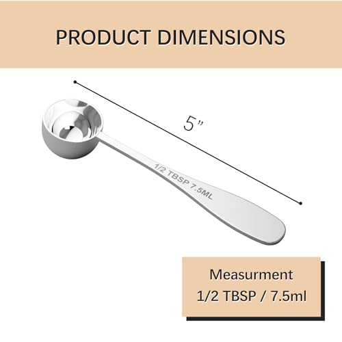 1PCS 1/2TBSP(7.5ML) Measuring Spoon, 18/8(304) Stainless Steel Tablespoon | Precise, Food-Grade, ‌Rust-Free, Sturdy & Durable, Dishwasher-Safe - size: 1/2 tbsp | 1.5 tsp | 7.5 ml | 1/4 oz