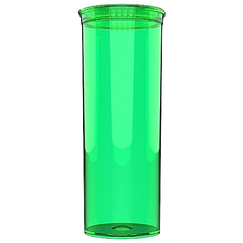 60 Dram CR Plastic Packaging Pop Top Containers - Child Resistant Travel Holder Vial Bottles - 75 qty (Translucent Green) - color: Translucent Green