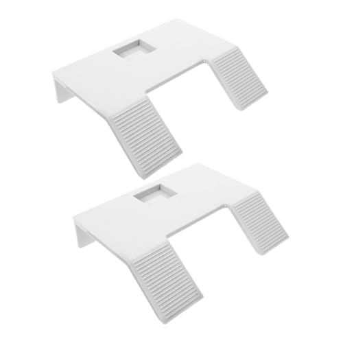 Toyvian 2pcs Plastic Turtle Ramp Suction Cups Floating Dock for Basking Desktop Reptile Basking Platform for Turtle Tank - color: White