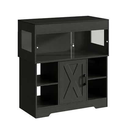 Herture 40 Gallon Reptile Terrarium Tank with Cabinet,Reptile Enclosure - color: Black, size: 40 Gallon