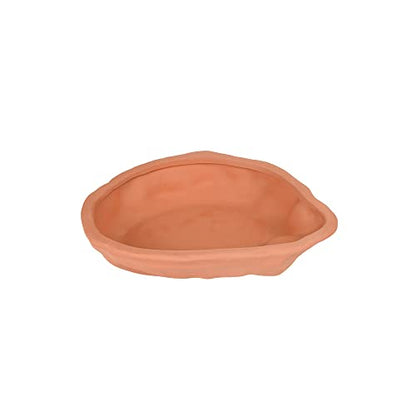 Extra Large Reptile Bathing Pool Tortoise Bathing Pool Reptile Feeding Dish Water Bath Bowl Aquarium Ornament for Gecko, Snake, Turtle, Bearded Dragon, Lizard Bath (Red Pottery) - color: Red Pottery