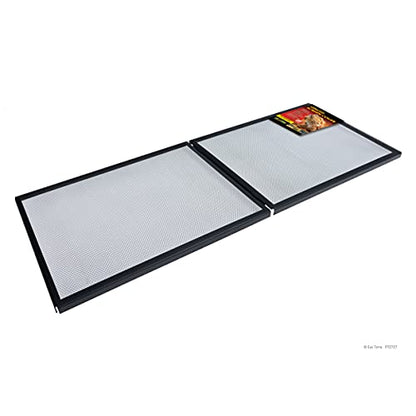 Exo Terra Hinged Terrarium Screen Cover, 60 Breeder/75 Gallon | Easy Access, 18.75”x 48.75” Full Open, Durable UV Ventilation - size: Large