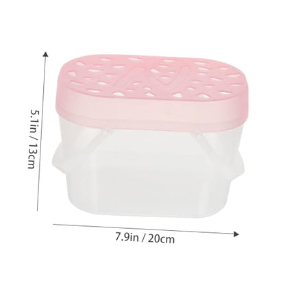 VANZACK 2pcs Pet Carrier for Dogs Cats Portable Travel Crate Reptile Boxes Turtle Containers - color: Pink