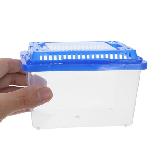 Mikikit 8pcs Portable Reptile Terrarium Boxes with Handle Large Plastic Tortoise Enclosure Spider Feeding Container for Home Travel Use