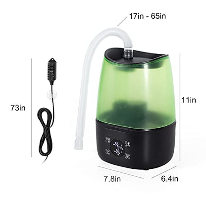 REPTI ZOO Reptile Automatic Fogger 2 IN 1 Digital Timing & Hygrostat Humidifier Remote Control 4L Large Tank Reptile Terrarium Fogger with Extended Hose for Bearded Dragon/Lizard/Gecko/Snake/Tortoise