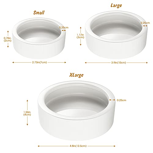 Reptile Food Dish Bowl 2Pcs Lizard Gecko Worm Water Bowls Small (2.75in) | Anti-escape Ceramic Mealworms Bowls for Leopard Bearded Dragon Chameleon Hermit Crab Dubia Cricket Feeding, Superworm Feeder