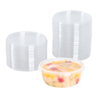 Karat FP-DCL117-PP Flat Lid for 8 oz.- 32 oz. PP Deli Containers, 0.3" Height, 4.61" Width, 4.73" Length (Pack of 500) - size: Universal Lid (Fits 8-32 oz)