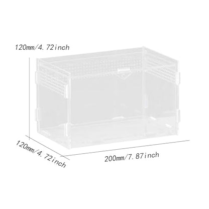 Reptile Feeding Box, Reptile Terrarium, Acrylic, Professional, Spacious Container, for Bearded Dragons, 20x12x12cm - size: 20x12x12cm