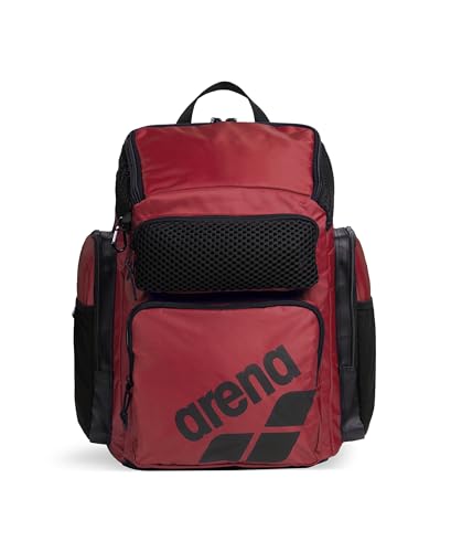 ARENA One Go Swim Backpack Travel Large Size Athletes Sports Equipment Bag 45 Liters - color: Crimson
