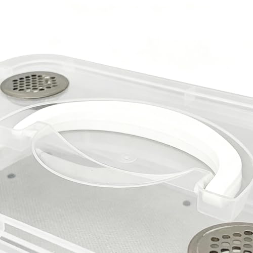 Mealworm Container - Ventilated Lid Transparent Fine Mesh | Mealworm Keeper Box Habitat - for Reptiles, Birds, Chickens, Lizards, Bearded Dragon, Frogs, Tortoises