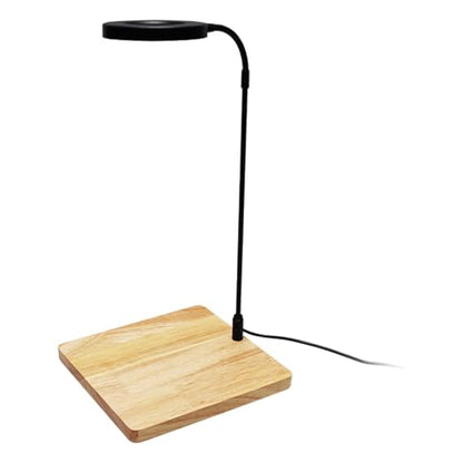 Rotating LED Aquariums Light with Wood Stand for Fishtanks and Potted Plant Terrariums Landscaping Lighting Supply - L 30CM - size: L 30CM