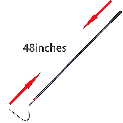 48'' High-Carbon Snake Hook Catcher Stick Tongs Grabber Reptile Pick-up Handling Tools for Catching,Moving Snakes or Hunting Game Finders