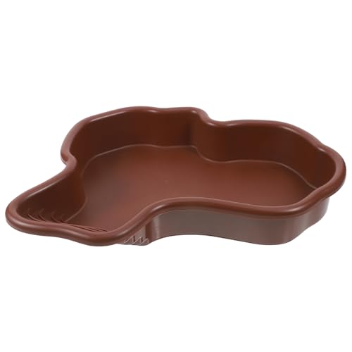 Kichvoe Large Plastic Tortoise Feeding Dish and Reptile Bathing Pool Water Bowl for Terrarium with Turtle Soaking Basin, Sturdy Reptile Water Dish Suitable for Tortoises and Small Turtles