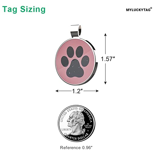 MYLUCKYTAG QR Code Pet ID | Personalized Dog & Cat Collar Tag | Online Profile with Instant Scanned Location Alert Email - style: Sky Paw