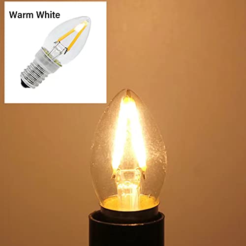 C7 Night Light Bulb, 15 Watt Enquivalent Led Bulbs (6PC Warm White) | 2W E12 Night Light Bulbs, 120V Dimmable 2700K Warm White, C7 Mini Candle Torpedo Shape for Night Light - color: Warm White
