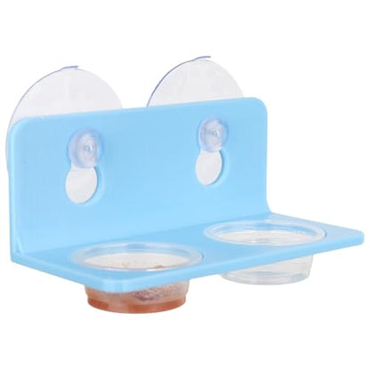Crested Gecko Feeding Ledge with 10PCS Gecko Food Water Dish - color: Blue