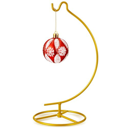 Ornament Display Stand Metal Hanger Christmas Home Office,Gold | Ornament Holder for Glass Ball Air Plant Terrarium, Round Base Stand, Wedding Centerpiece Display, 10.43 Inch Height - color: Gold
