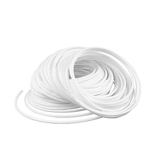 White 1/4" RO Tubing at 70°F-120PSI to 150°F-60PSI 1/4" Flexible water pipes 1/4-inch Plastic NSF Certified CCK Tubing（30 ft) - color: White 1/4" 30FT (10M)