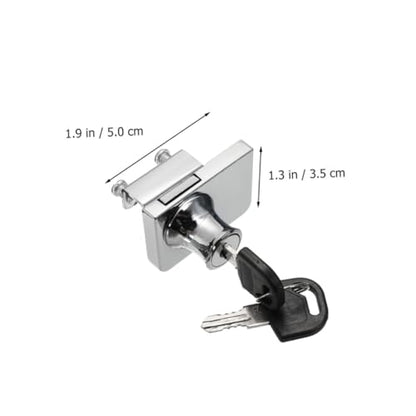 Glass Cabinet Lock Zinc Alloy 5-8mm Security Door Lock with Keys for Display Showcase Furniture Latch Compatible with Single and Double Doors