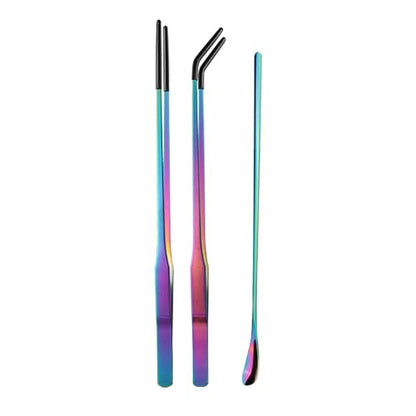 Reptiles Feeding Tongs Clamp Long Nonslip Coated Stainless Steel for Safe Pet Food Handling Pet Feeding Spoon - color: Feeding spoon color titanium