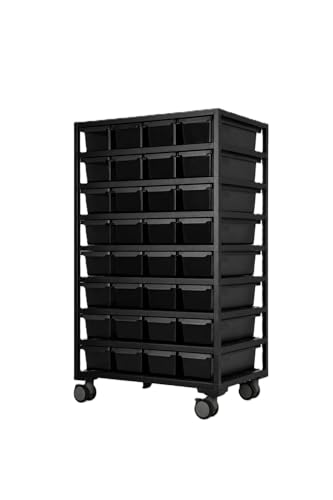 8-Tier Reptile Tank System with Heating Pad & Lockable Wheels, Stackable Reptile Breeding Rack for Hatchling Geckos, Ball Pythons, Frogs, Tarantulas & Juvenile Reptiles