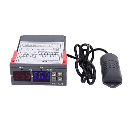 Temperature Controller STC 3028 12V Optional Integrated Sensor for Fermentation Reptile Incubation Home Brewing, 1°C Accuracy 0.1 Resolution Large Screen Display (110~240VAC) - size: 110~240VAC