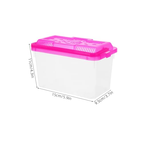 GANAZONO 4pcs Mini Transparent Fish Breeding Box with Handle Small Aquarium Pet Carrier Plastic Container for Reptile Habitat and Observation