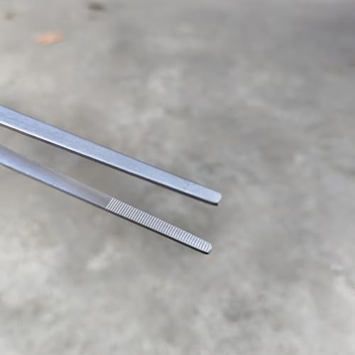 Extra Long 18.7 Inch Stainless Steel Tweezers Feeding Tongs (Longer Than Arms, Straight) for Terrarium