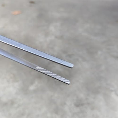 Extra Long 18.7 Inch Stainless Steel Tweezers Feeding Tongs (Longer Than Arms, Straight) for Terrarium