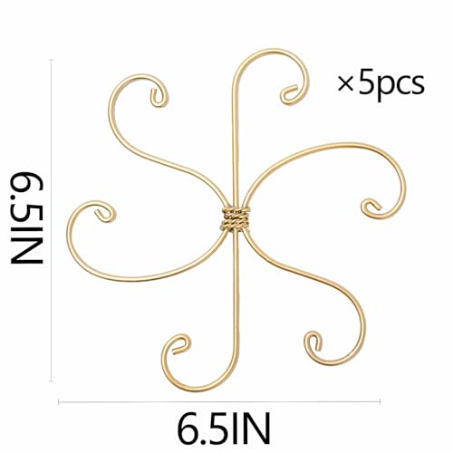 5PCS Monstera Plant Support Hooks - 6.5" Durable Metal Stabilizers | 5Pcs Gentle Leaf Holder for Monstera & Fishbone Cactus - Plant Accessory for Indoor Gardening - Perfect Gardening Gifts - size: 6.5 x 6.5 inches