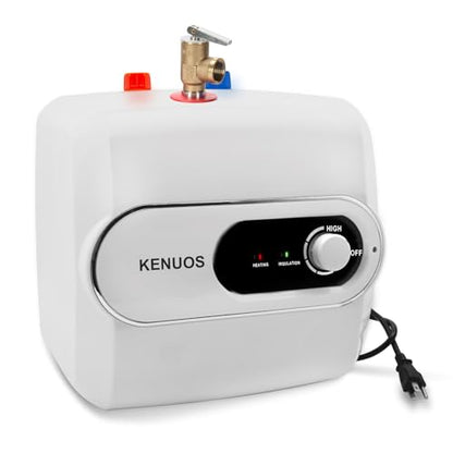 4 Gallon Water Heater Under Sink Instant Hot Water Heaters 1500W 110V 120V Mini Tank,Under Counter Water Heater with Safety Vavle 1/2" NPT for Kitchen,Bathroom,Camper,RV,White - color: White