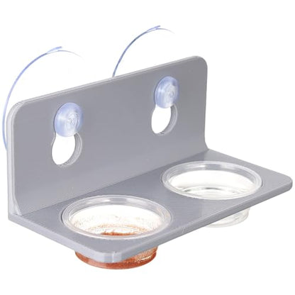 Crested Gecko Feeding Ledge with 10PCS Gecko Food Water Dish - color: Gray
