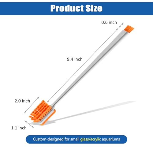 DaToo Small Glass Aguarium Cleaning Tool Algae Scraper for Acrylic Aquariums Fish Tank Cleaner Brush - size: 11.8in