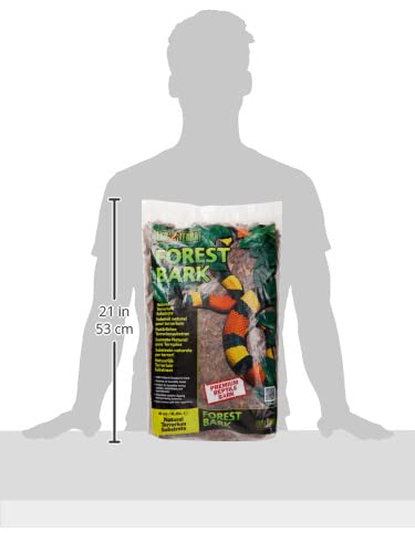 Exo Terra Forest Bark Natural Terrarium Substrate, 8 Quarts, PT2752 | 100% Natural Fir Bark for Reptiles | Hygroscopic Moisture Control | Ideal for Humidity-Loving Reptile | Encourage Digging Behavior - size: 8 qt