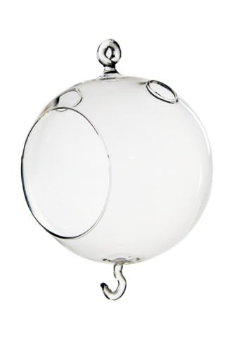 4.5" Glass Plant Orb/Terrarium Double Hook