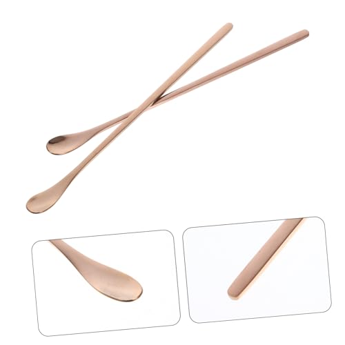 COLLBATH 2pcs Reusable Stainless Steel Reptile Food Spoon Lizard Feeding Scoop for Water and Food Pet Feeding Tool for Small Reptiles and Lizards - color: Golden