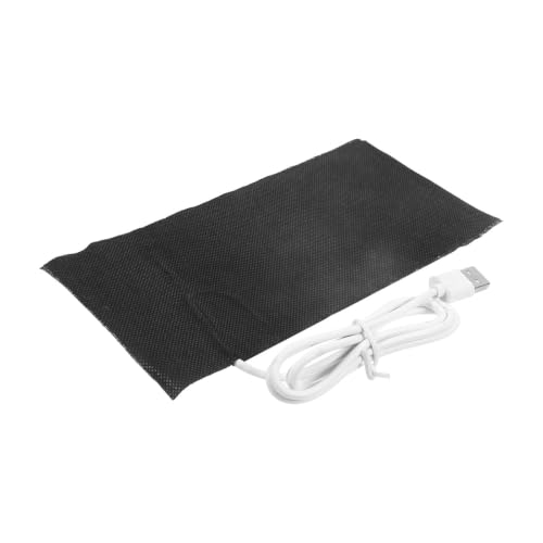 Vaguelly Portable USB Heating Pad for Pets and Reptiles Energy Saving Quick Heating Technology, Black Alloy Fiber Material, Small Size for Home the Go Use