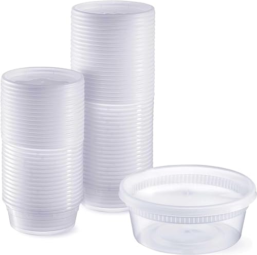 [240 sets Deli Containers with Lids, Recyclable Polypropylene, Microwavable, Heat Resistant (8, Ounces)